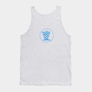Madness Vintage Plastisol Texture Checkerboard Blue Tank Top